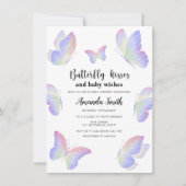 Invitation Câlins de papillon shower bébé (Devant)