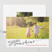 Invitation Câlins et soleil avec la photo arrière (Devant / Derrière)