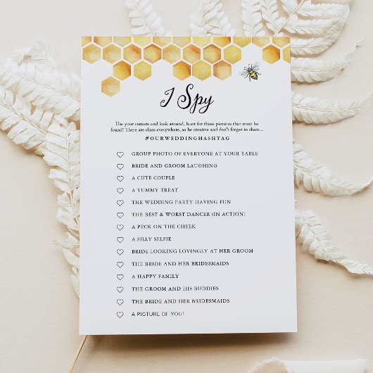 Invitation CALLA Bee I Spy Mariage Game Card