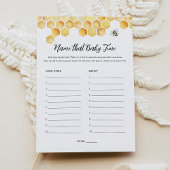 Invitation CALLA Bee Nom Que Bébé Tune Baby shower Jeu