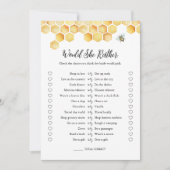 Invitation CALLA Bee Préférerait Plutôt Fête des mariées Game (Devant)