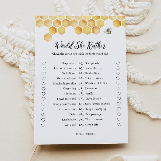 Invitation CALLA Bee Préférerait Plutôt Fête des mariées Game