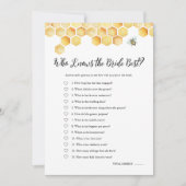 Invitation CALLA Bee Qui Connaît La Mariée Meilleur Jeu De Ma (Devant)