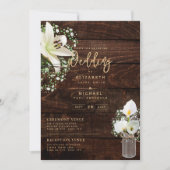 Invitation Calla blanche rustique Lilies Mariage floral numér (Devant)