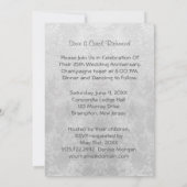 Invitation Calla d'argent 25e anniversaire de mariage (Dos)