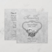 Invitation Calla d'argent 25e anniversaire de mariage (Devant / Derrière)