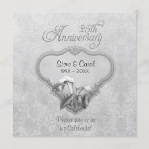 Invitation Calla d'argent 25e anniversaire de mariage