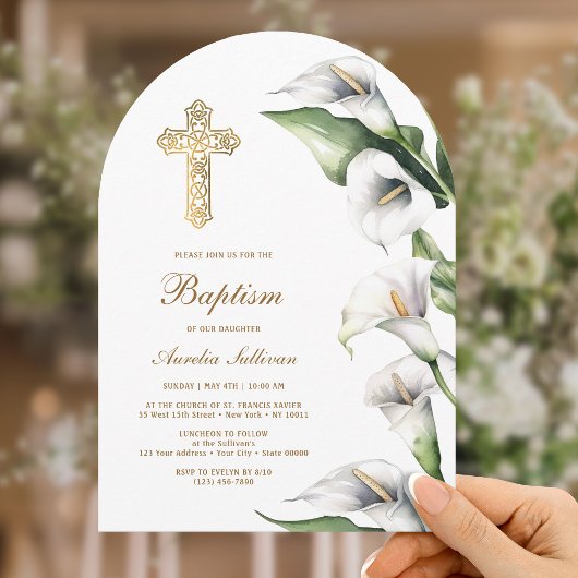 Invitation Calla Lilies Arch Baptism