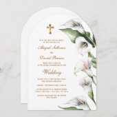 Invitation Calla Lilies Arch Religious Wedding (Devant / Derrière)
