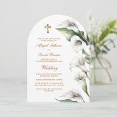 Invitation Calla Lilies Arch Religious Wedding (Debout devant)