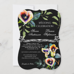 Invitation Calla Lilies Bouquet Floral Victorien