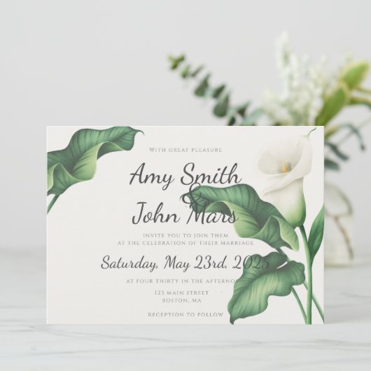 Invitation Calla Lilly (Debout devant)