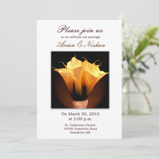 Invitation Calla lily (Debout devant)