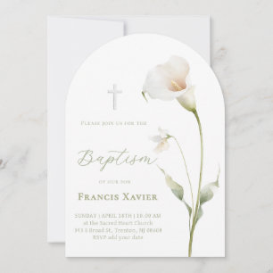 Invitation Calla lily Baptême