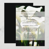 Invitation Calla Lily Blanc Élégant 50e Anniversaire de Maria (Devant / Derrière)
