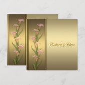 Invitation Calla Lily Dorée 50e Anniversaire de Mariage Doré (Devant / Derrière)
