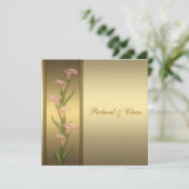 Invitation Calla Lily Dorée 50e Anniversaire de Mariage Doré (Debout devant)