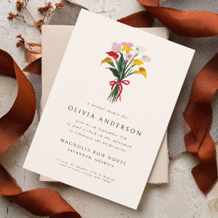 Invitation Calla Lily Fête des mariées Mariage colorée modern