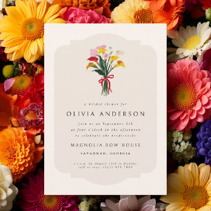Invitation Calla Lily Fête des mariées Mariage colorée modern