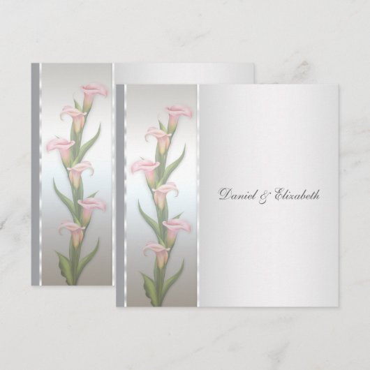 Invitation Calla Lily fête du 25e anniversaire (Devant / Derrière)