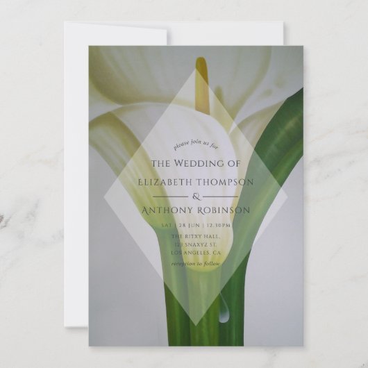 Invitation Calla Lily Mariage (Devant)