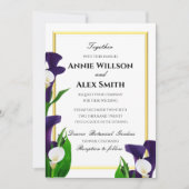 Invitation Calla Lily Mariage violet et blanc (Devant)