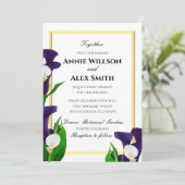 Invitation Calla Lily Mariage violet et blanc (Debout devant)