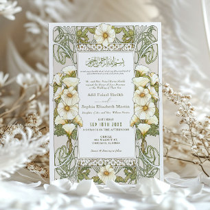Invitation Calla Lily Musulmane Mariage Art Nouveau Mucha