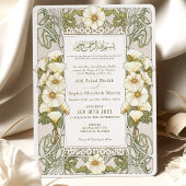 Invitation Calla Lily Musulmane Mariage Art Nouveau Mucha