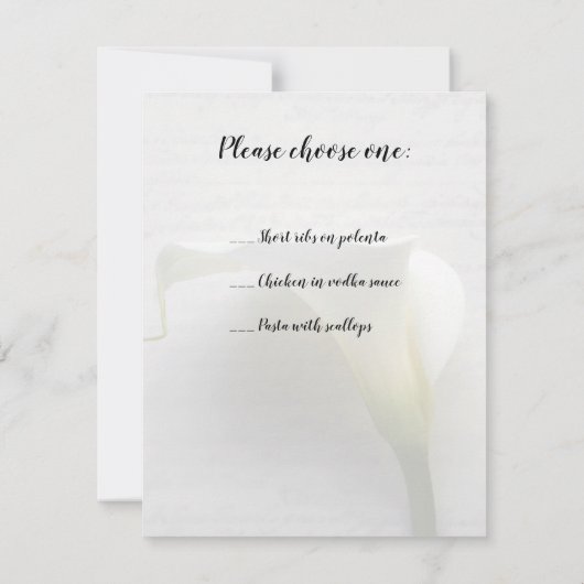 Invitation Calla lily sur l'ancienne écriture rsvp (Dos)