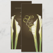 Invitation Calla lys à la cérémonie du mariage du café Invita (Devant / Derrière)