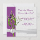 Invitation Calla Lys blanc Damask Post Mariage (Devant)