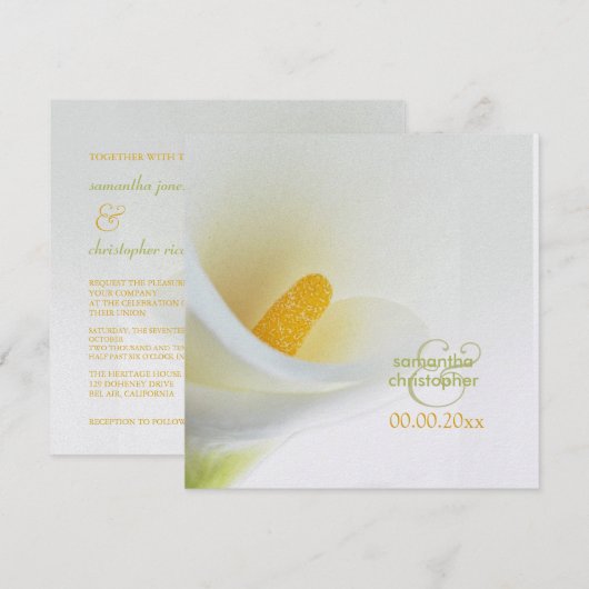 Invitation Calla Lys/Invitations de mariage (Devant / Derrière)