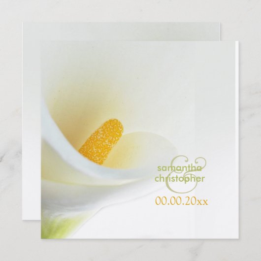 Invitation Calla Lys/Invitations de mariage (Devant / Derrière)