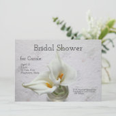 Invitation Calla lys sur la douche arrière - plan texturée (Debout devant)