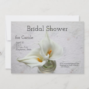 Invitation Calla lys sur la douche arrière - plan texturée