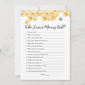 Invitation CALLA Qui Connaît Maman Meilleur Baby shower Jeu (Devant)