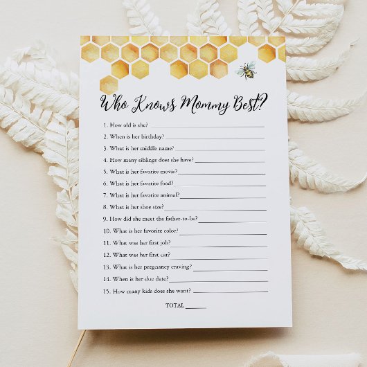 Invitation CALLA Qui Connaît Maman Meilleur Baby shower Jeu