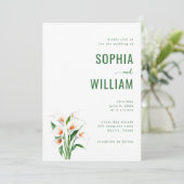 Invitation Callas élégants verts (Debout devant)