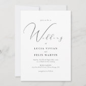 Invitation Calligraphie 3 Photo Mariage noir et blanc (Devant)