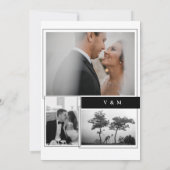 Invitation Calligraphie 3 Photo Mariage noir et blanc (Dos)