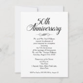 Invitation calligraphie 50e anniversaire du Mariage Invitatio (Devant)