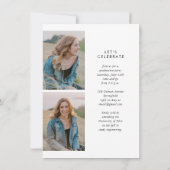 Invitation Calligraphie à la mode Trois photo Budget Graduati (Dos)