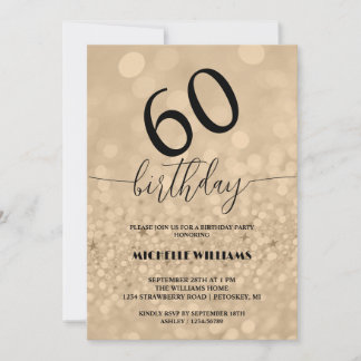 Invitation Calligraphie Anniversaire Paillettes Or Argent