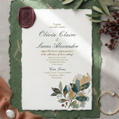 Invitation Calligraphie aquarelle feuille d'eucalyptus modern