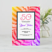 Invitation Calligraphie arc-en-ciel Stripes de tigre psychédé (Debout devant)