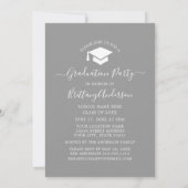 Invitation Calligraphie Arc moderne Gris Graduation Party (Dos)