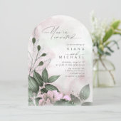 Invitation Calligraphie Arche de mauve florale ID771 (Debout devant)