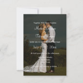 Invitation calligraphie blanche simple photo de jour de maria (Devant)