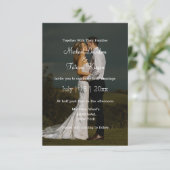 Invitation calligraphie blanche simple photo de jour de maria (Debout devant)